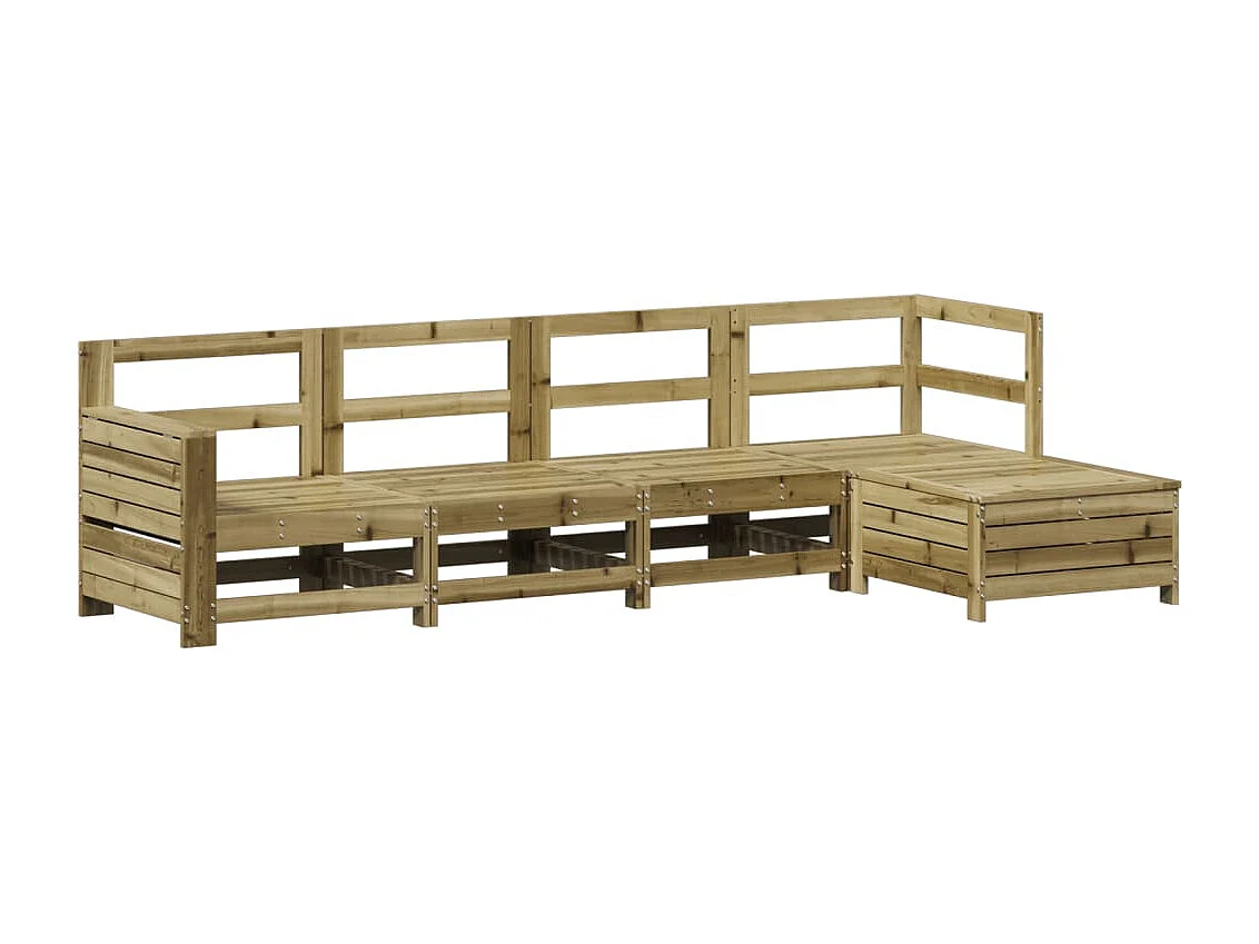 5-delige Loungeset geïmpregneerd grenenhout