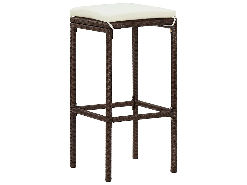 Set Bar Giardino 5pz Marrone Legno Massello Acacia e Polyrattan