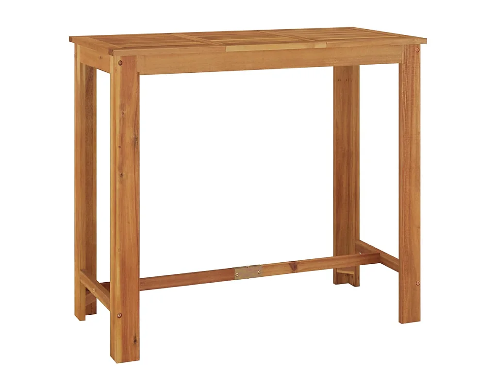 Set Bar Giardino 5pz Marrone Legno Massello Acacia e Polyrattan