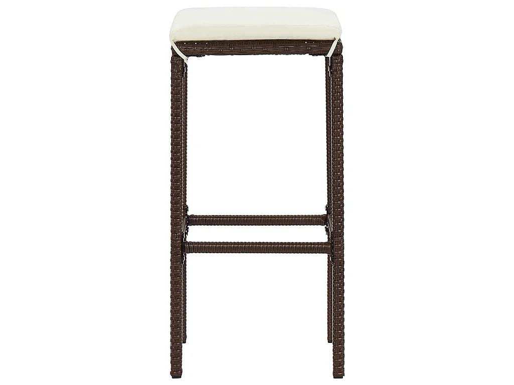 Set Bar Giardino 5pz Marrone Legno Massello Acacia e Polyrattan
