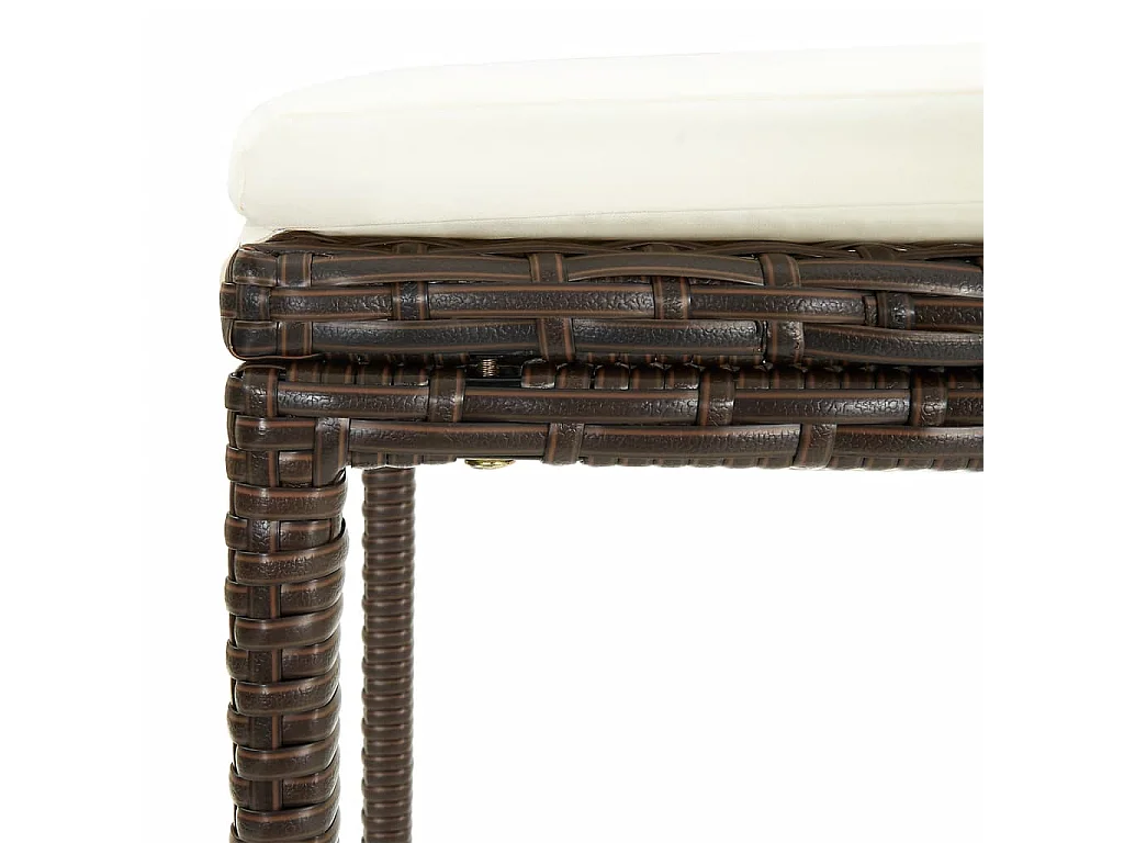Set Bar Giardino 5pz Marrone Legno Massello Acacia e Polyrattan