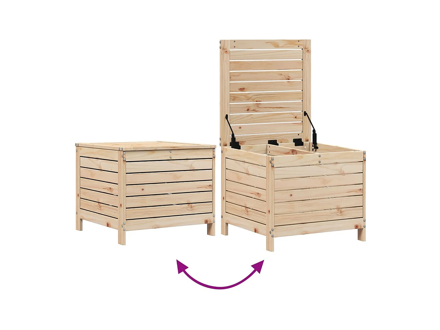 Salon de jardin 7 pcs bois de pin massif