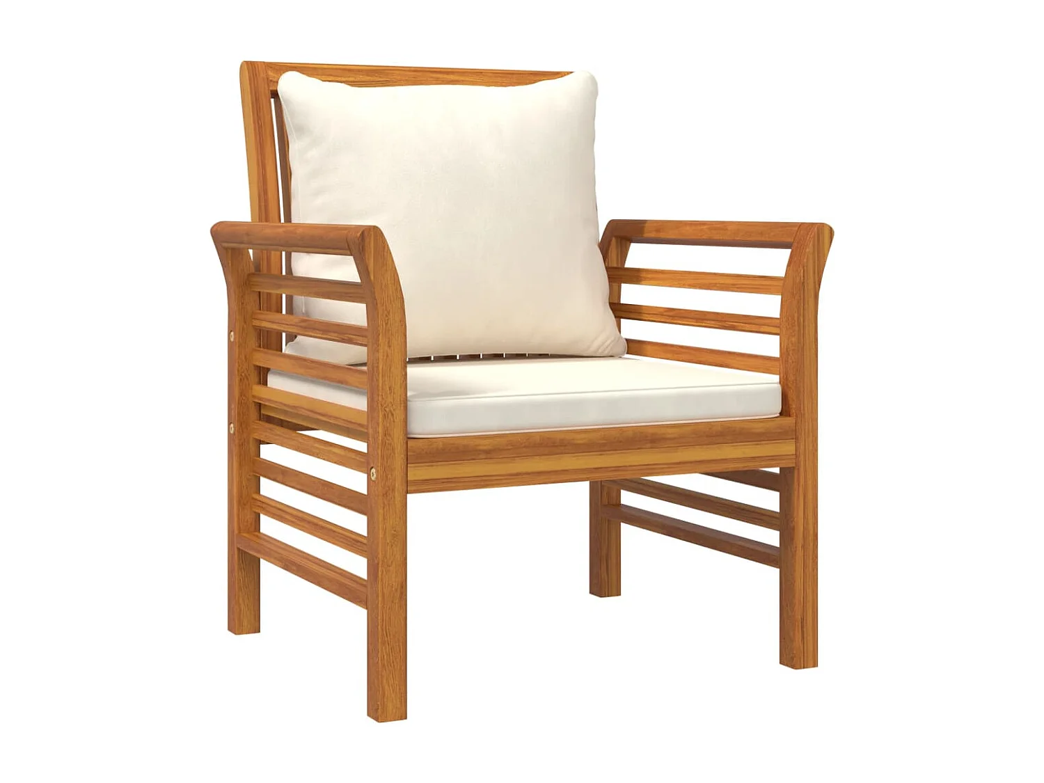 Salon de jardin avec coussins 5 pcs Bois d'acacia solide