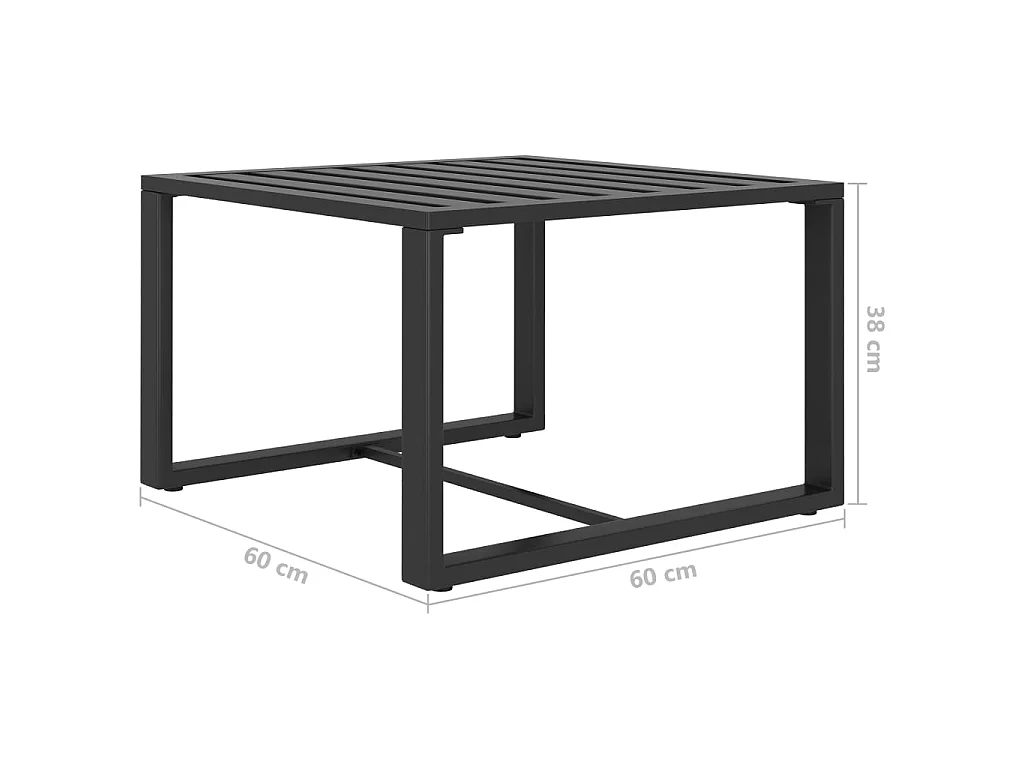 Set muebles de jardín 5 pzas y cojines aluminio gris antracita