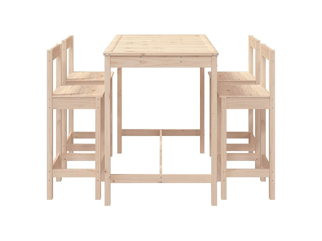 5-delige Barset massief grenenhout