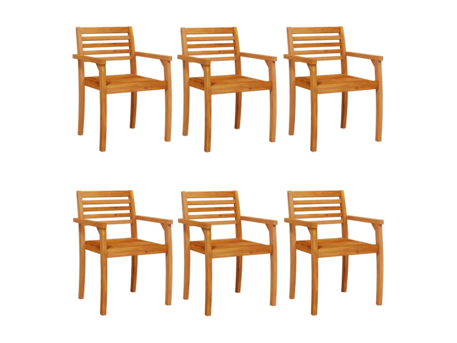 Sedie da Giardino 6 pz 59x55x85 cm Legno Massello di Acacia