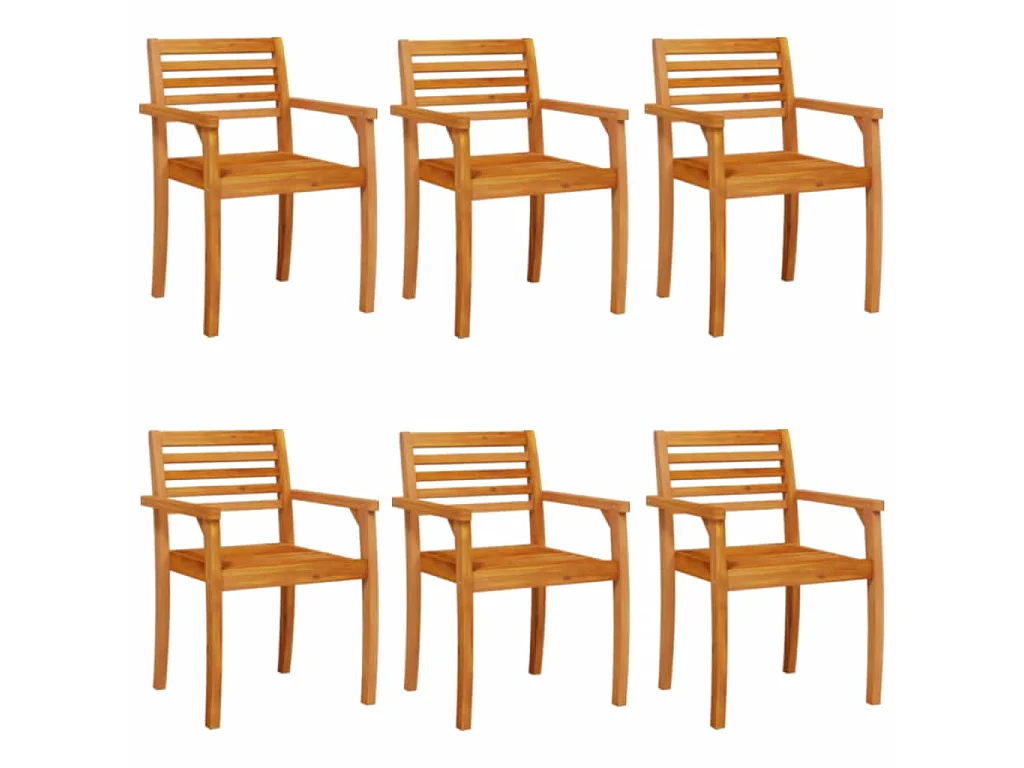 Sedie da Giardino 6 pz 59x55x85 cm Legno Massello di Acacia