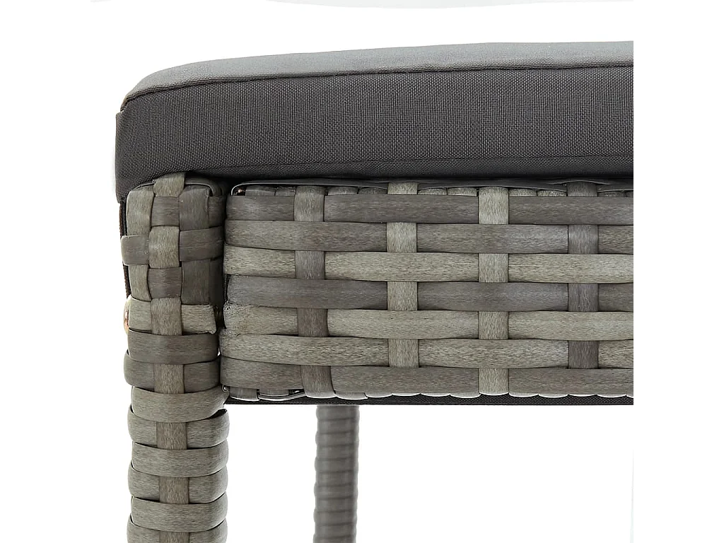 Set Bar Giardino 5pz Grigio Legno Massello Acacia e Polyrattan