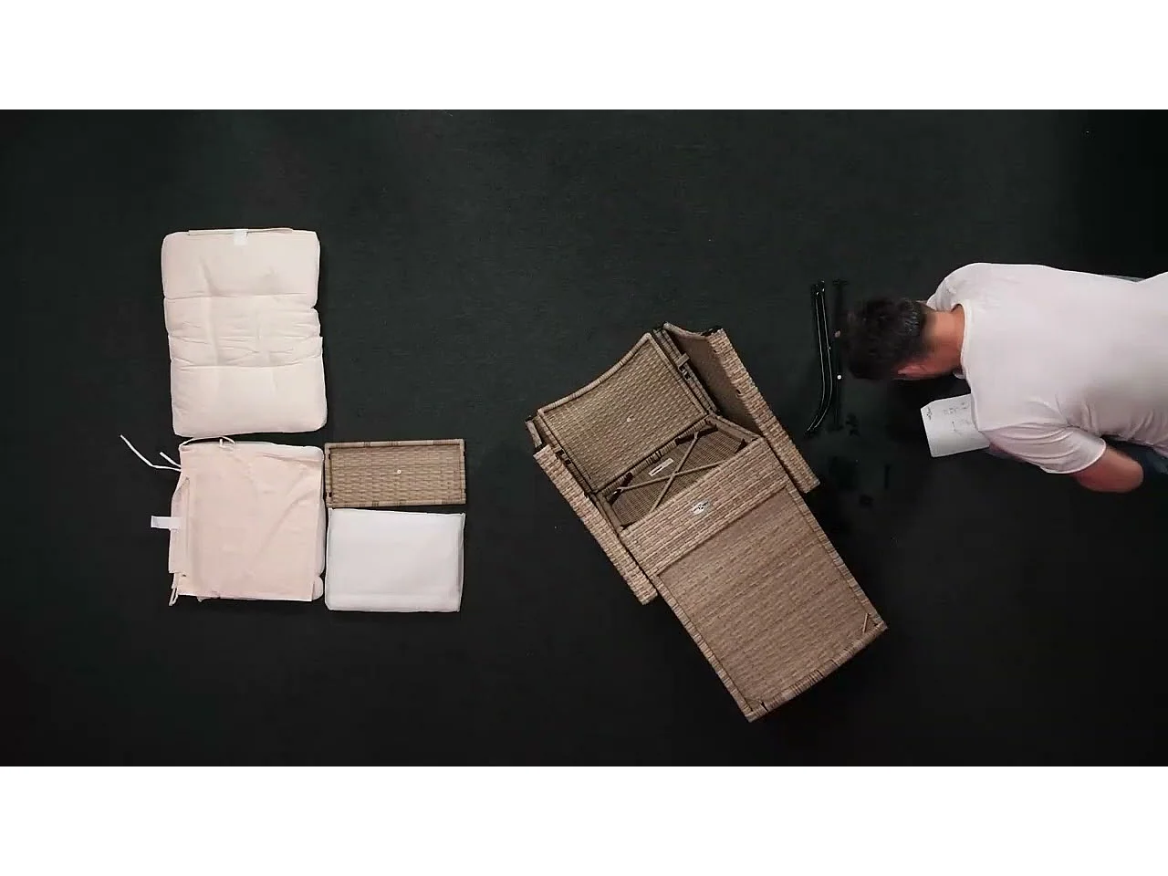 Chaises inclinables de jardin lot de 2 avec repose-pied rotin