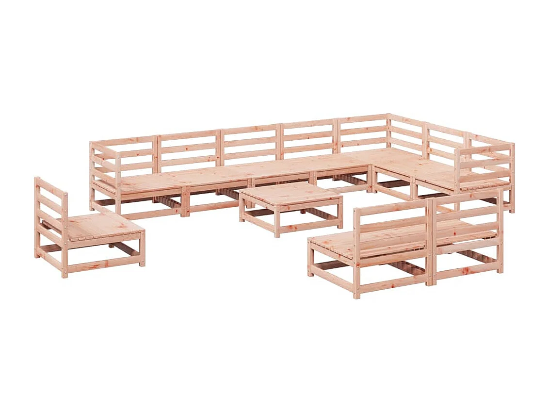 11 pcs conjunto sofás jardim madeira abeto-de-douglas