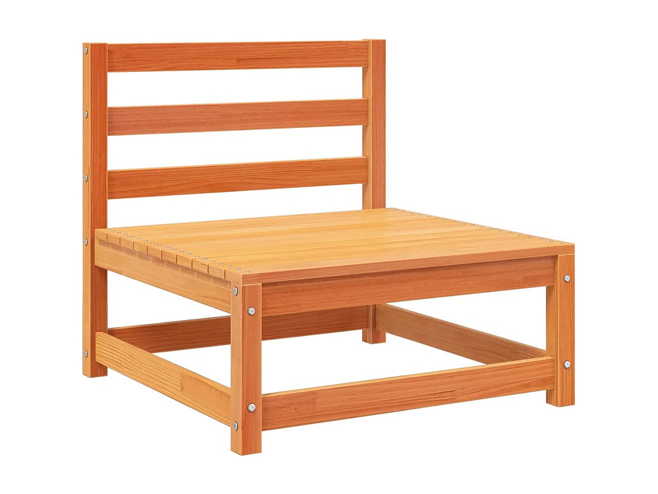 Set Divani da Giardino 6 pz Marrone Cera Legno Massello Pino