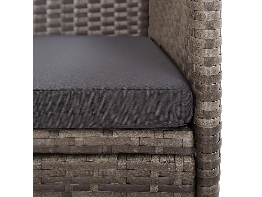 Ensemble à manger de jardin 11pcs avec coussins gris poly rotin