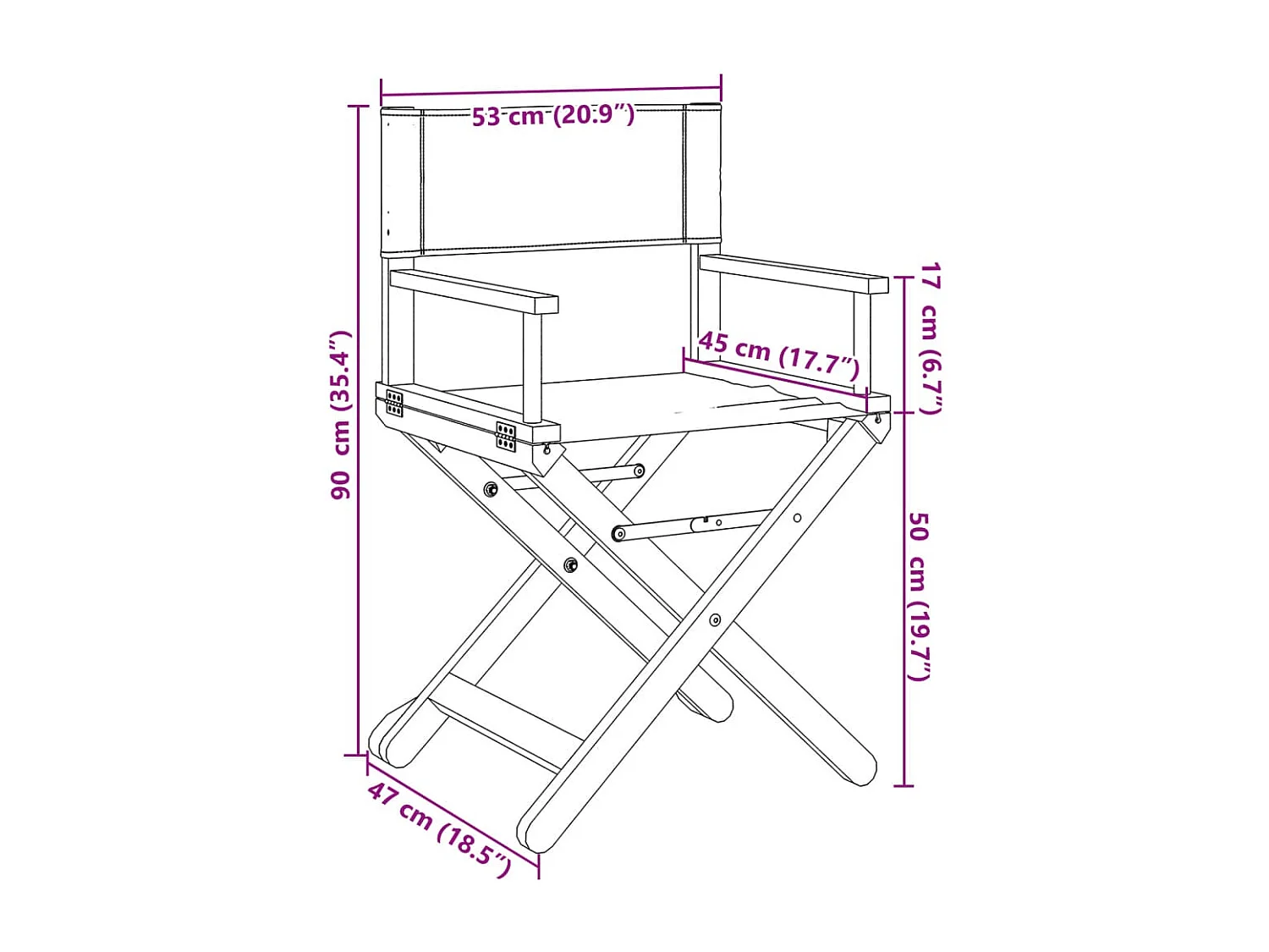 Cadeiras dobráveis para diretor 2 pcs tecido cinzento-escuro