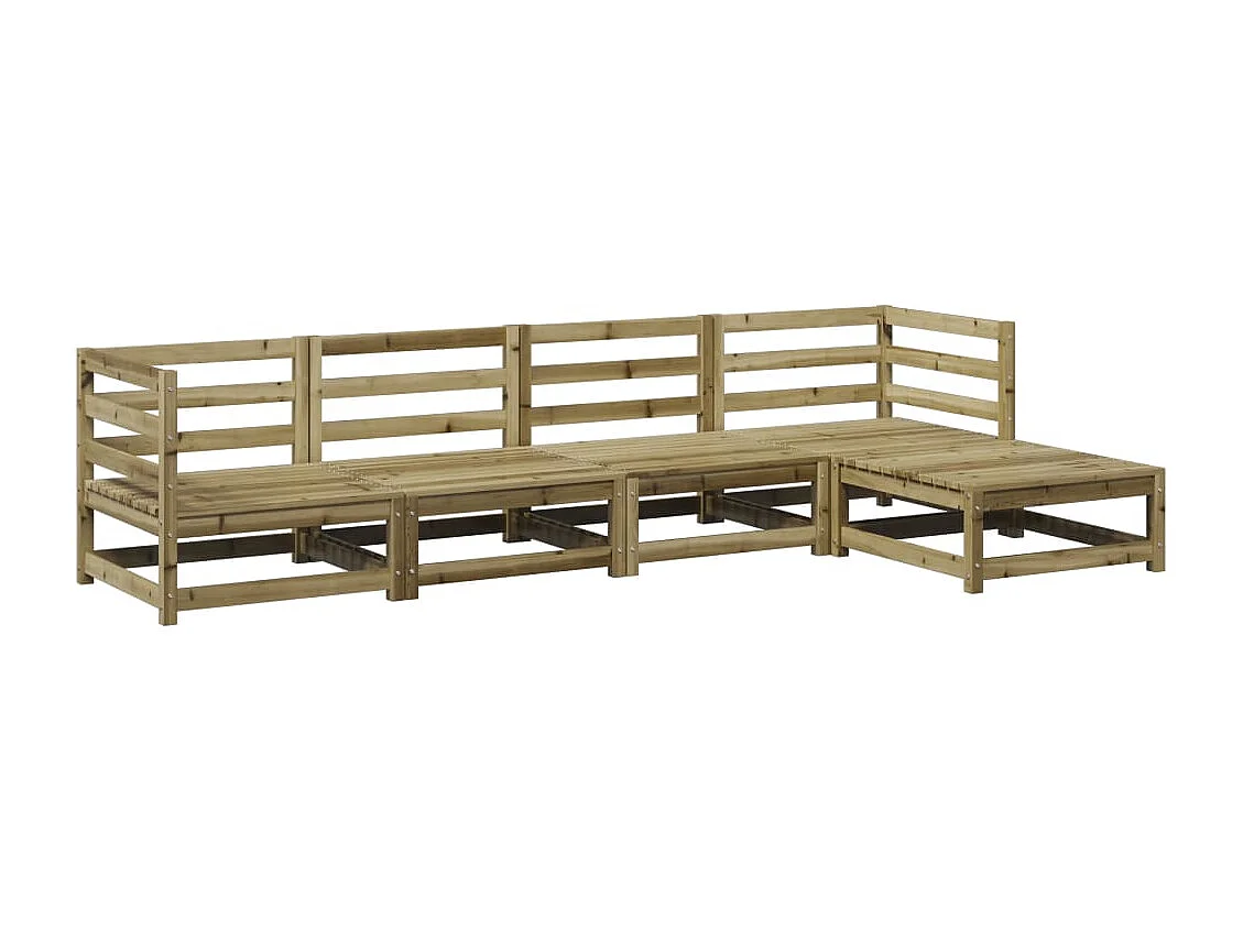 Salon de jardin 5 pcs bois de pin imprégné