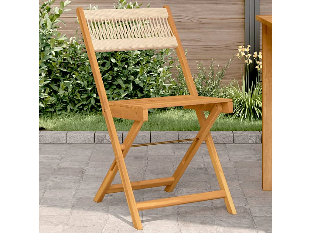 Bistrostoelen 2 st massief acaciahout en touw beige