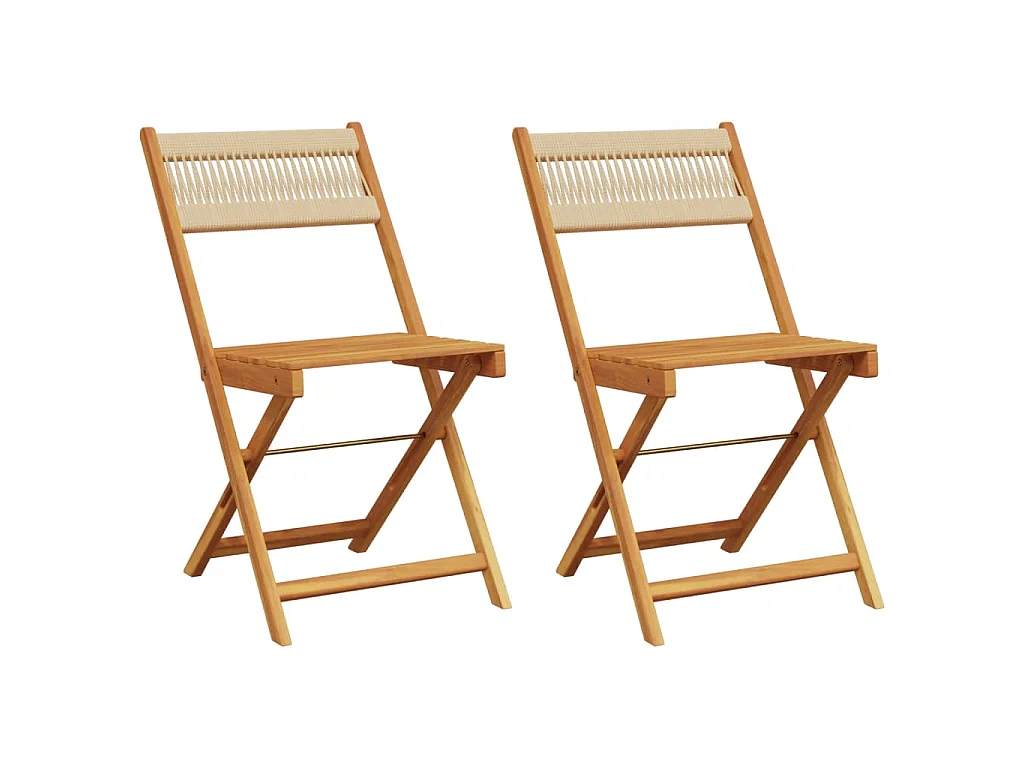 Bistrostoelen 2 st massief acaciahout en touw beige