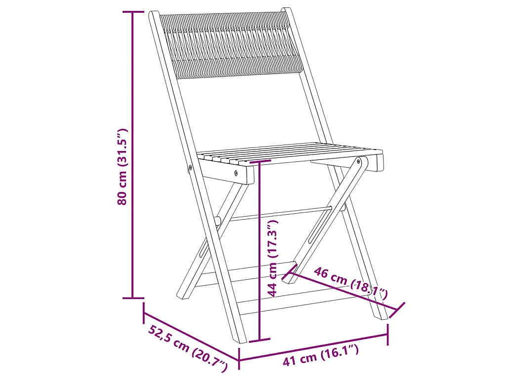 Bistrostoelen 2 st massief acaciahout en touw beige