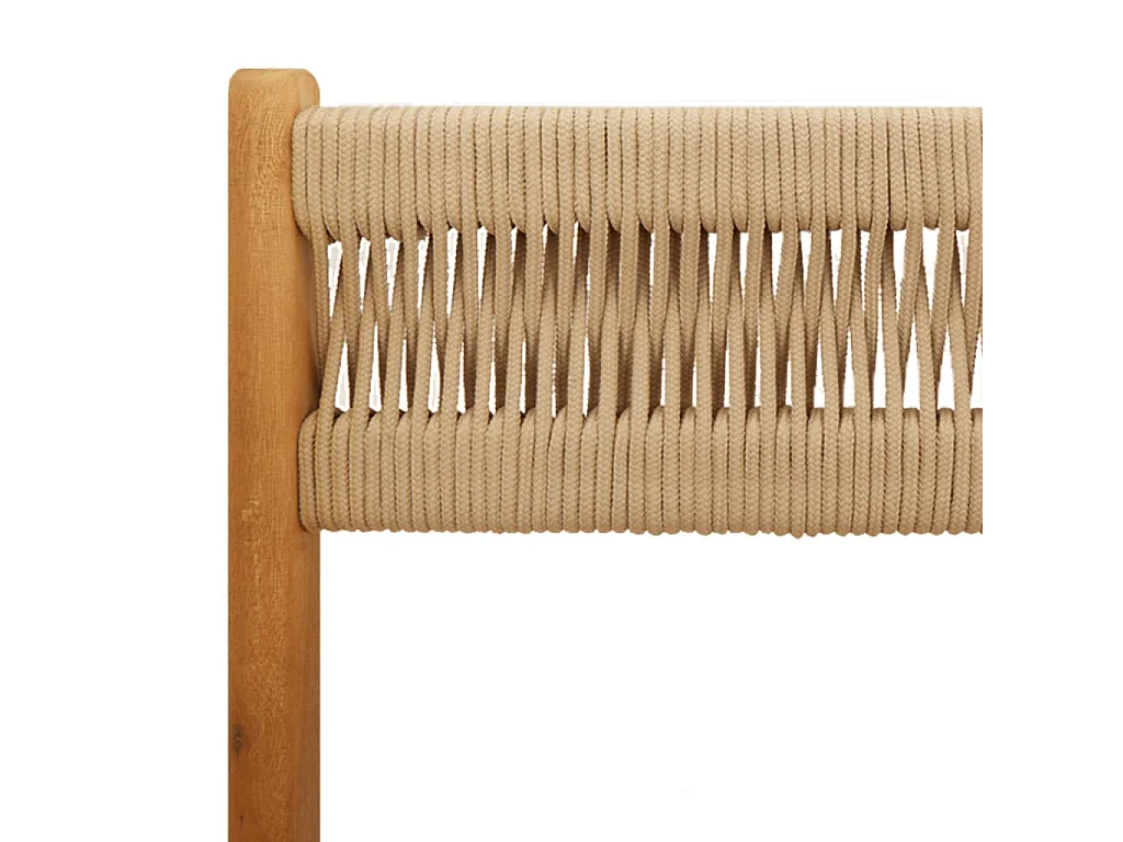 Bistrostoelen 2 st massief acaciahout en touw beige
