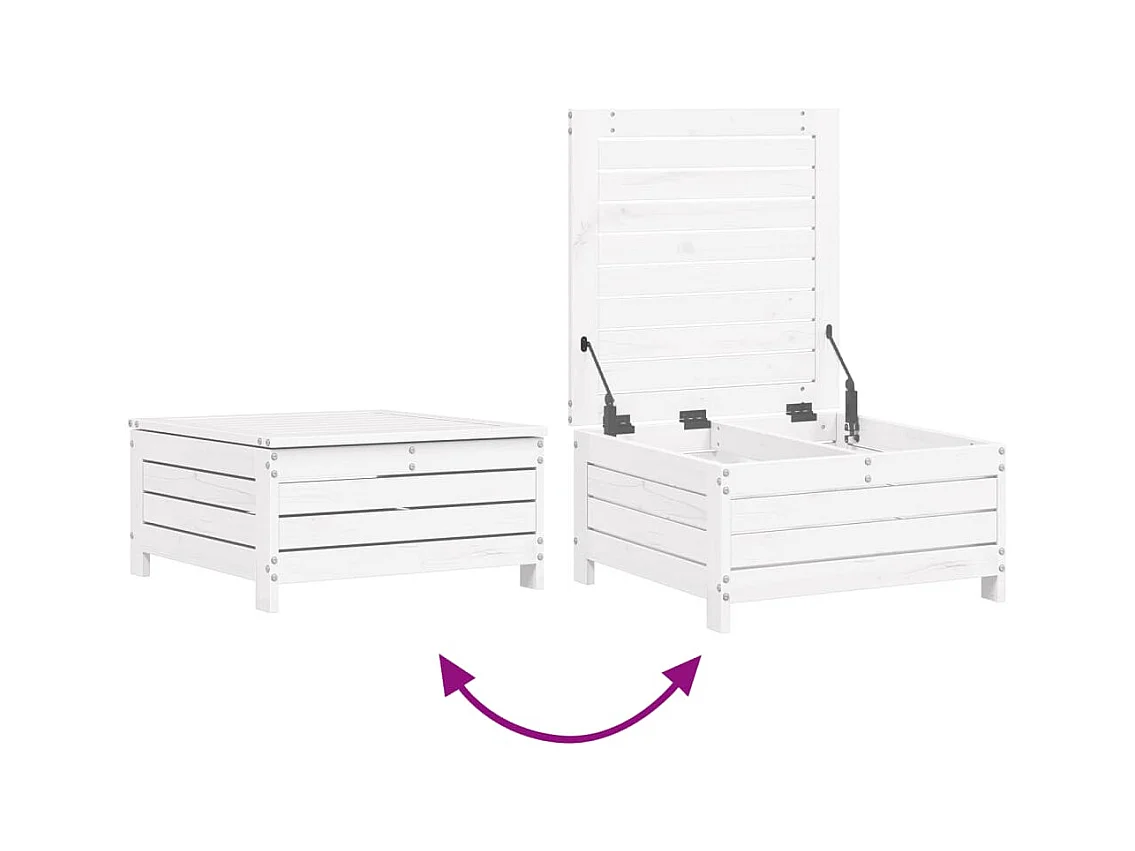6-delige Loungeset massief grenenhout wit