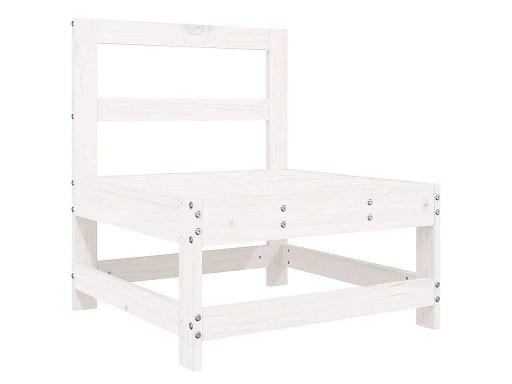6-delige Loungeset massief grenenhout wit