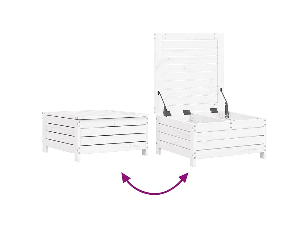 6-delige Loungeset massief grenenhout wit