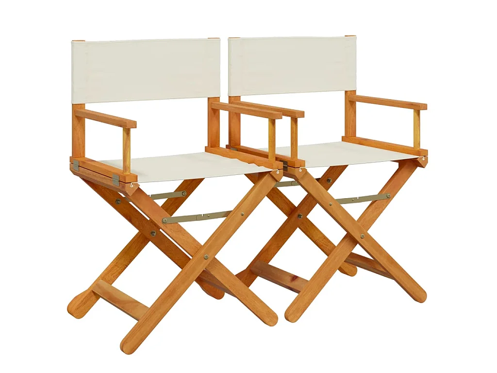 Regisseursstoelen 2 st inklapbaar stof crèmewit