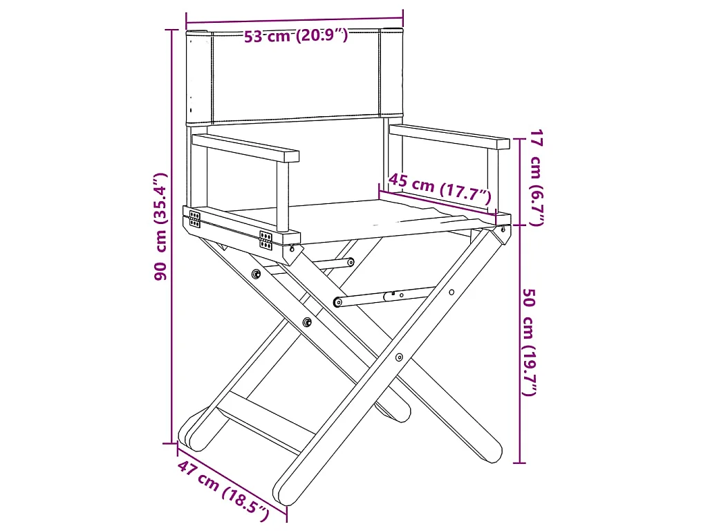 Regisseursstoelen 2 st inklapbaar stof crèmewit