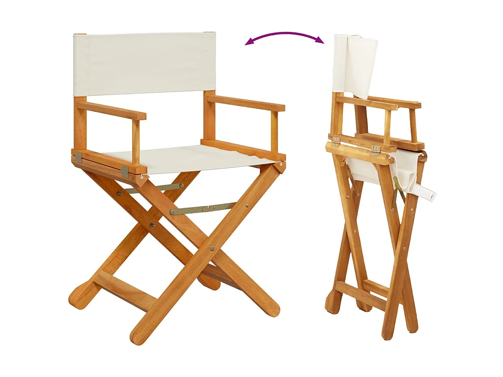 Regisseursstoelen 2 st inklapbaar stof crèmewit