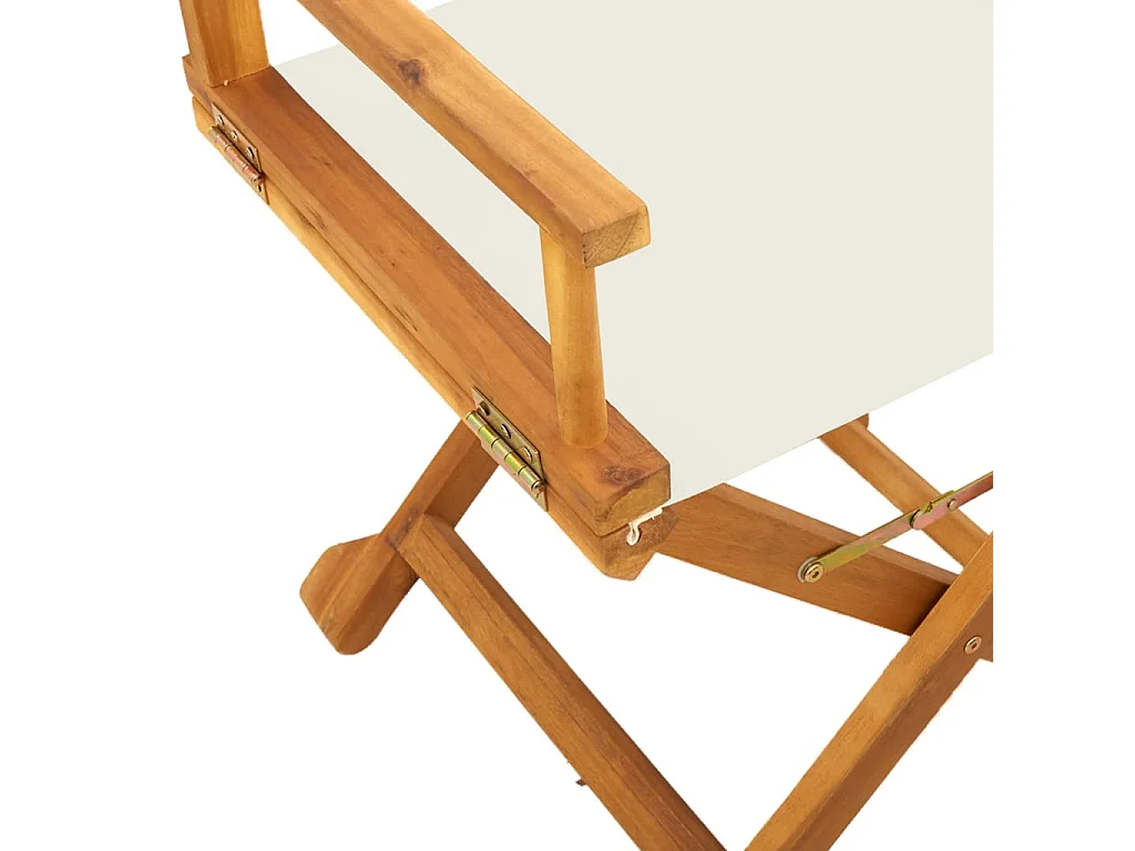 Regisseursstoelen 2 st inklapbaar stof crèmewit
