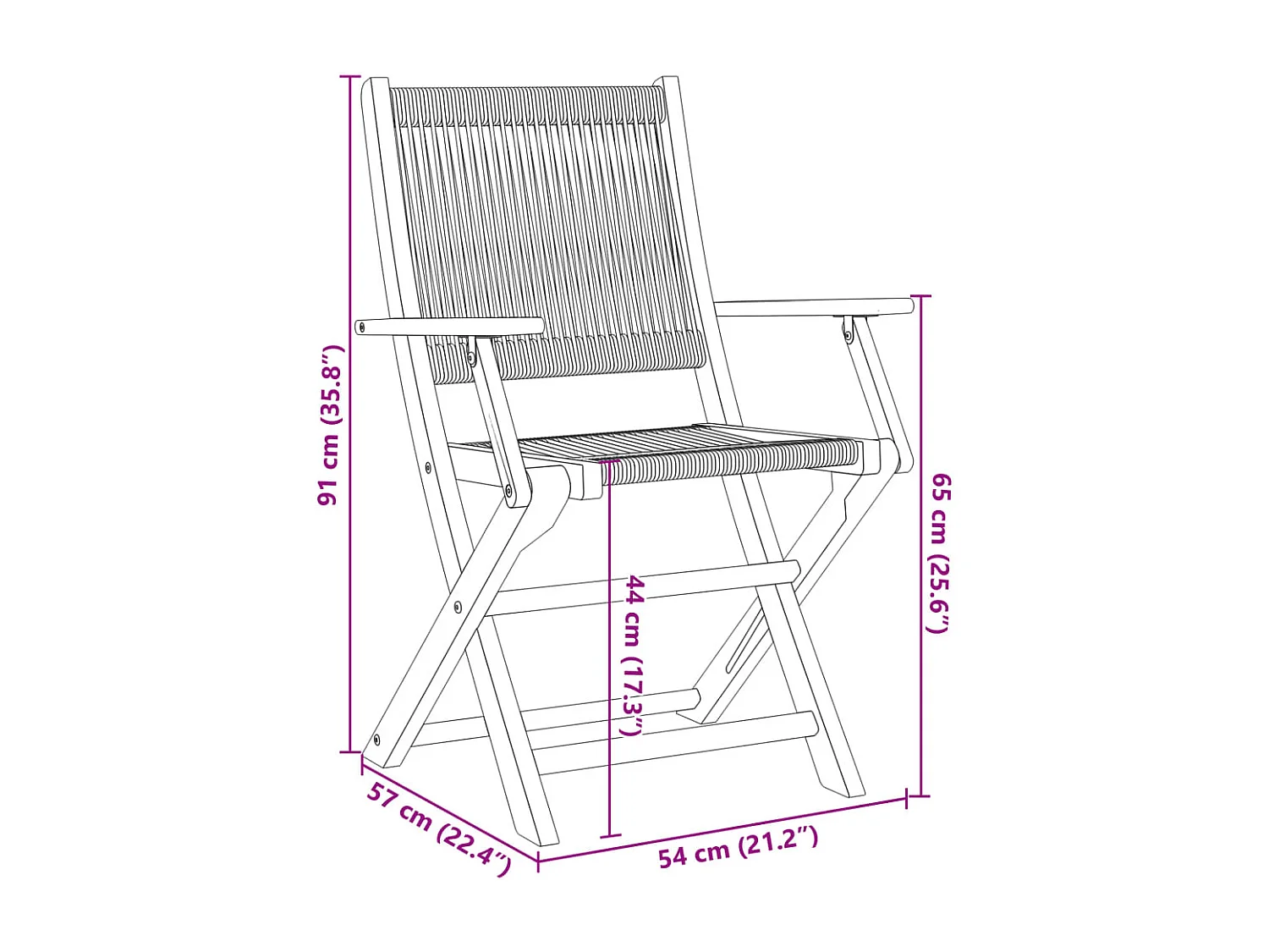 Set Pranzo da Giardino 5 pz Nero Polipropilene e Legno Massello