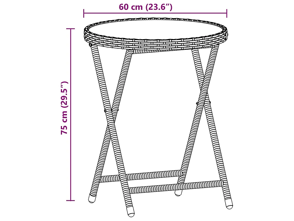 3-delige Bistroset met kussens poly rattan en glas zwart