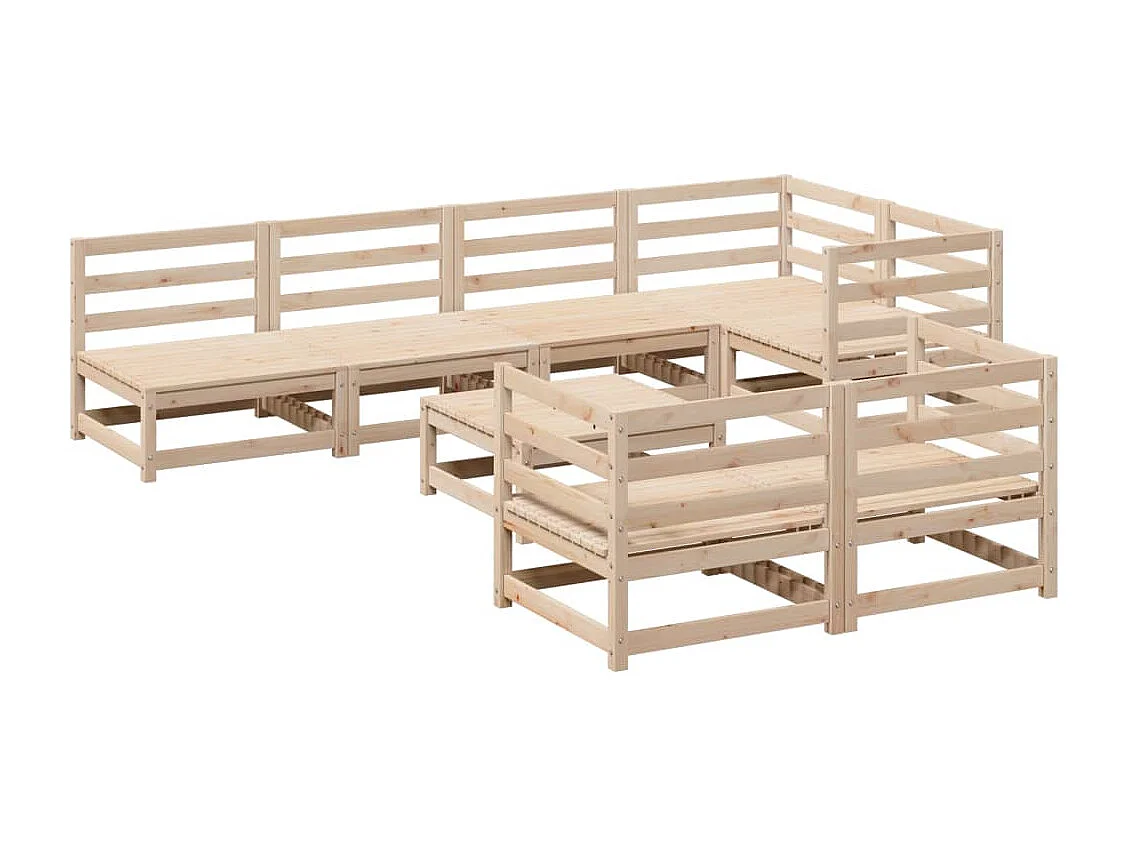 8 pcs conjunto sofás de jardim pinho maciço