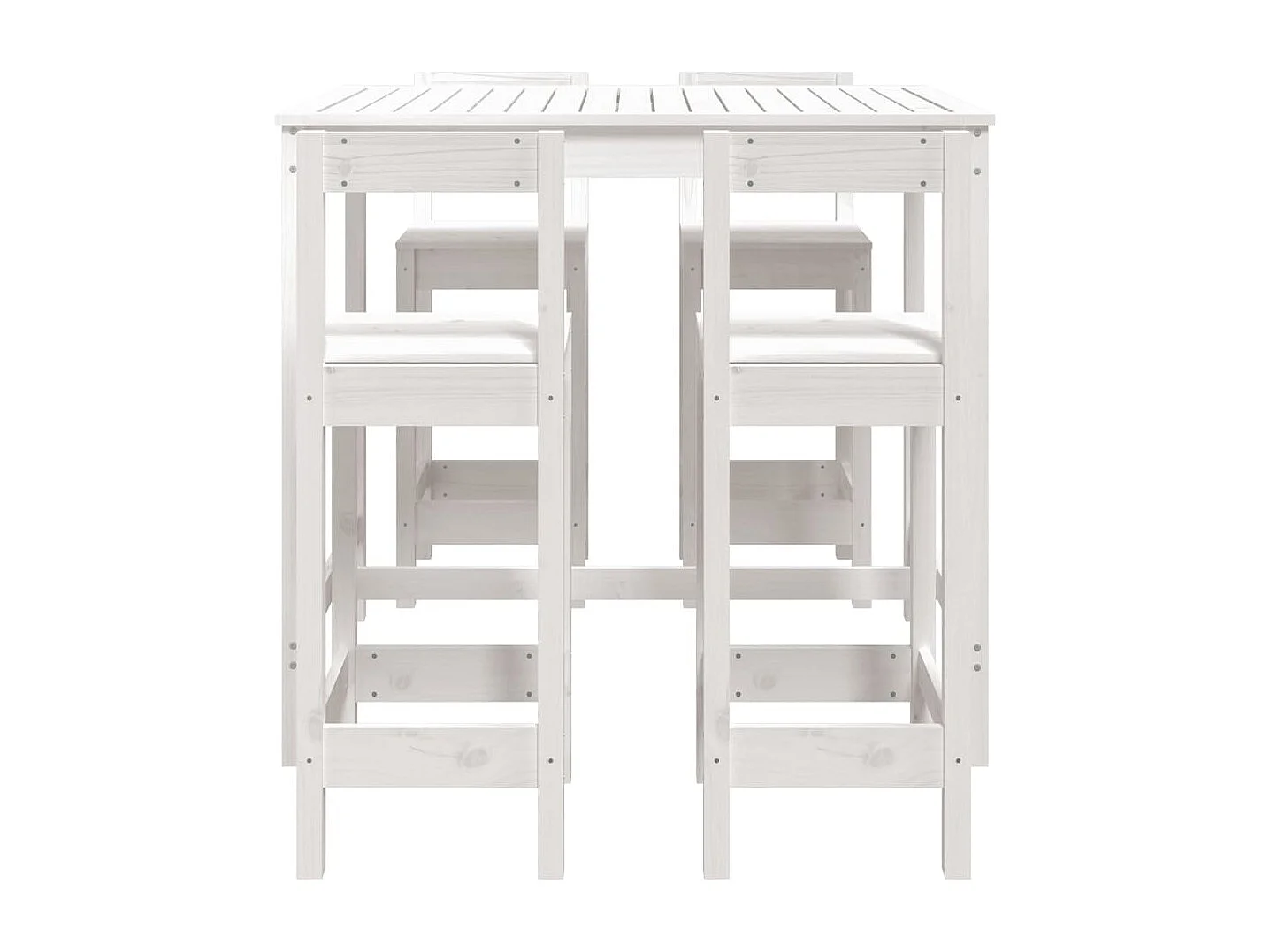 Ensemble de bar de jardin 5 pcs blanc bois massif de pin