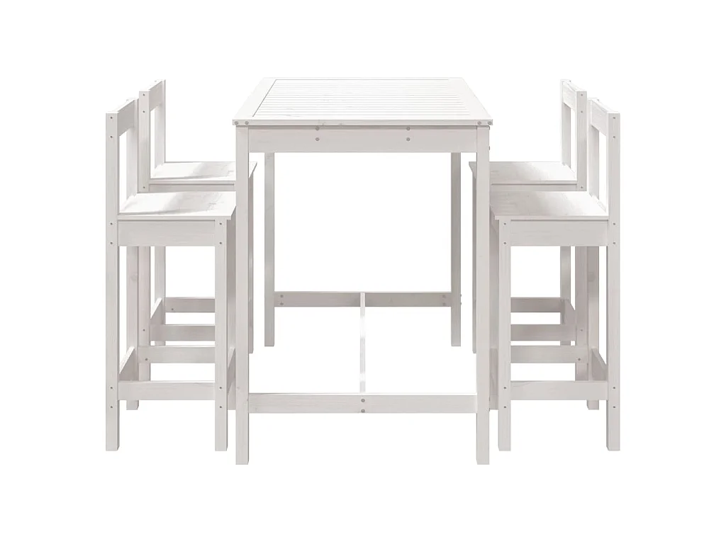 Ensemble de bar de jardin 5 pcs blanc bois massif de pin