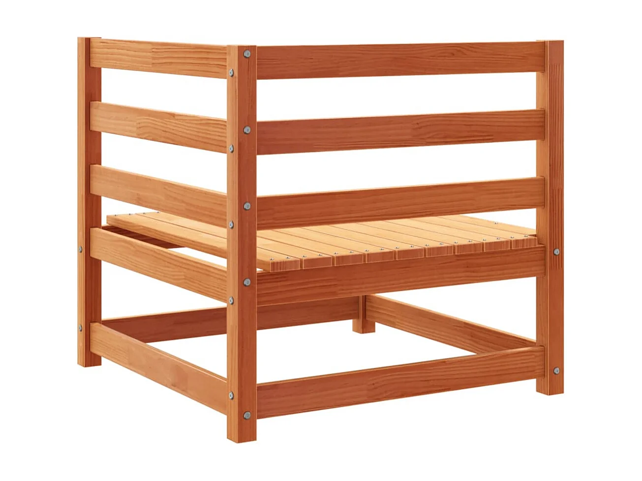 Set Divani da Giardino 9 pz Marrone Cera Legno Massello Pino