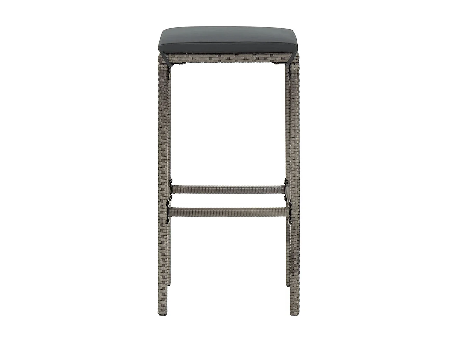 5-tlg. Gartenbar-Set Grau Massivholz Akazie und Poly Rattan