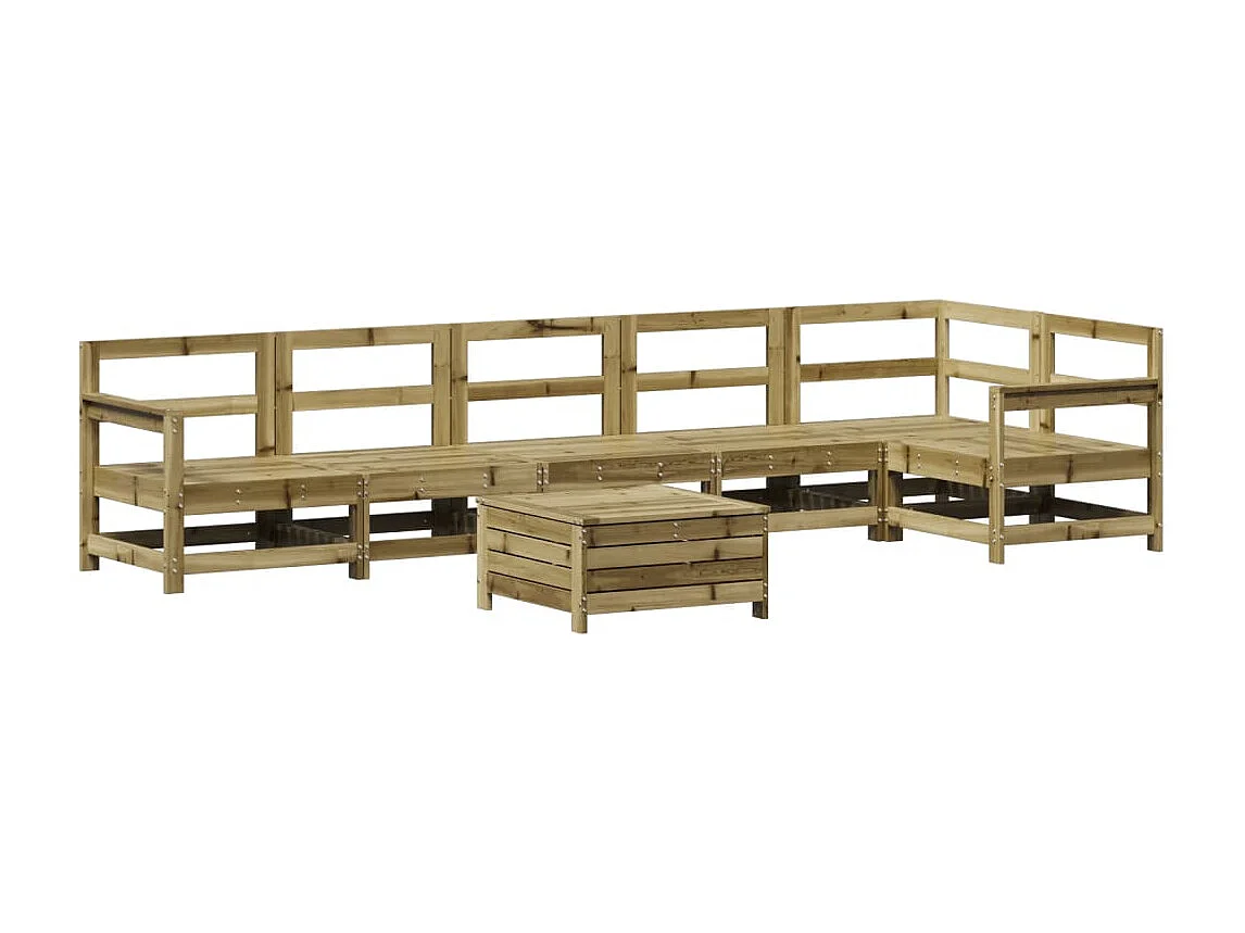 7-tlg. Garten-Sofagarnitur Kiefernholz Imprägniert