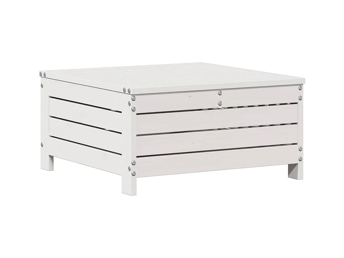 4-tlg. Garten-Lounge-Set mit Kissen Weiß Massivholz Kiefer