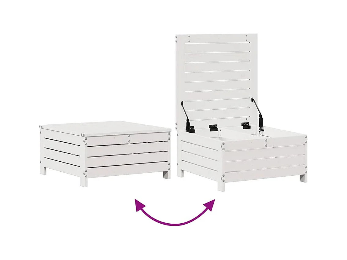 4-tlg. Garten-Lounge-Set mit Kissen Weiß Massivholz Kiefer