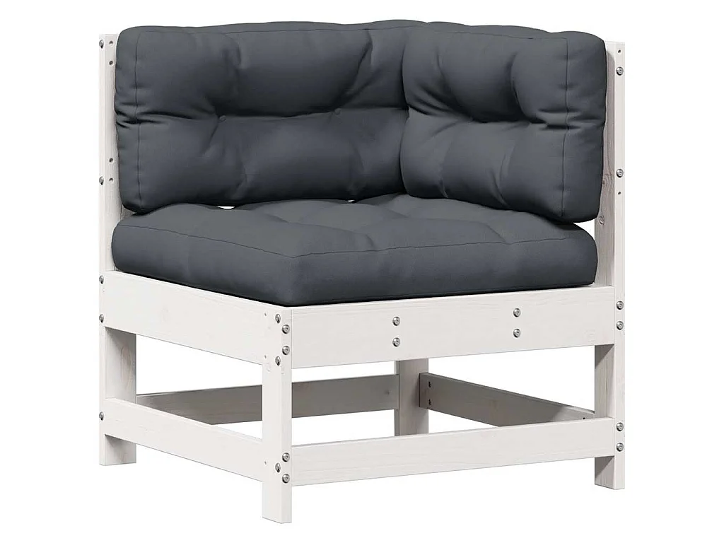 4-delige Loungeset met kussens massief grenenhout