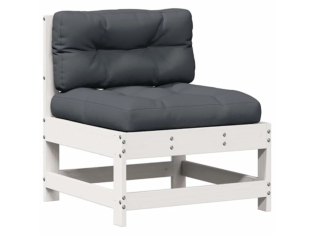 4-delige Loungeset met kussens massief grenenhout