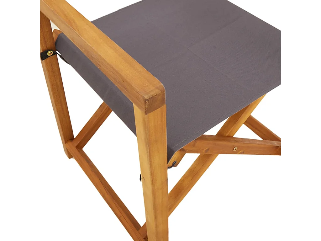 Chaises de réalisateur pliables lot de 2 gris foncé tissu