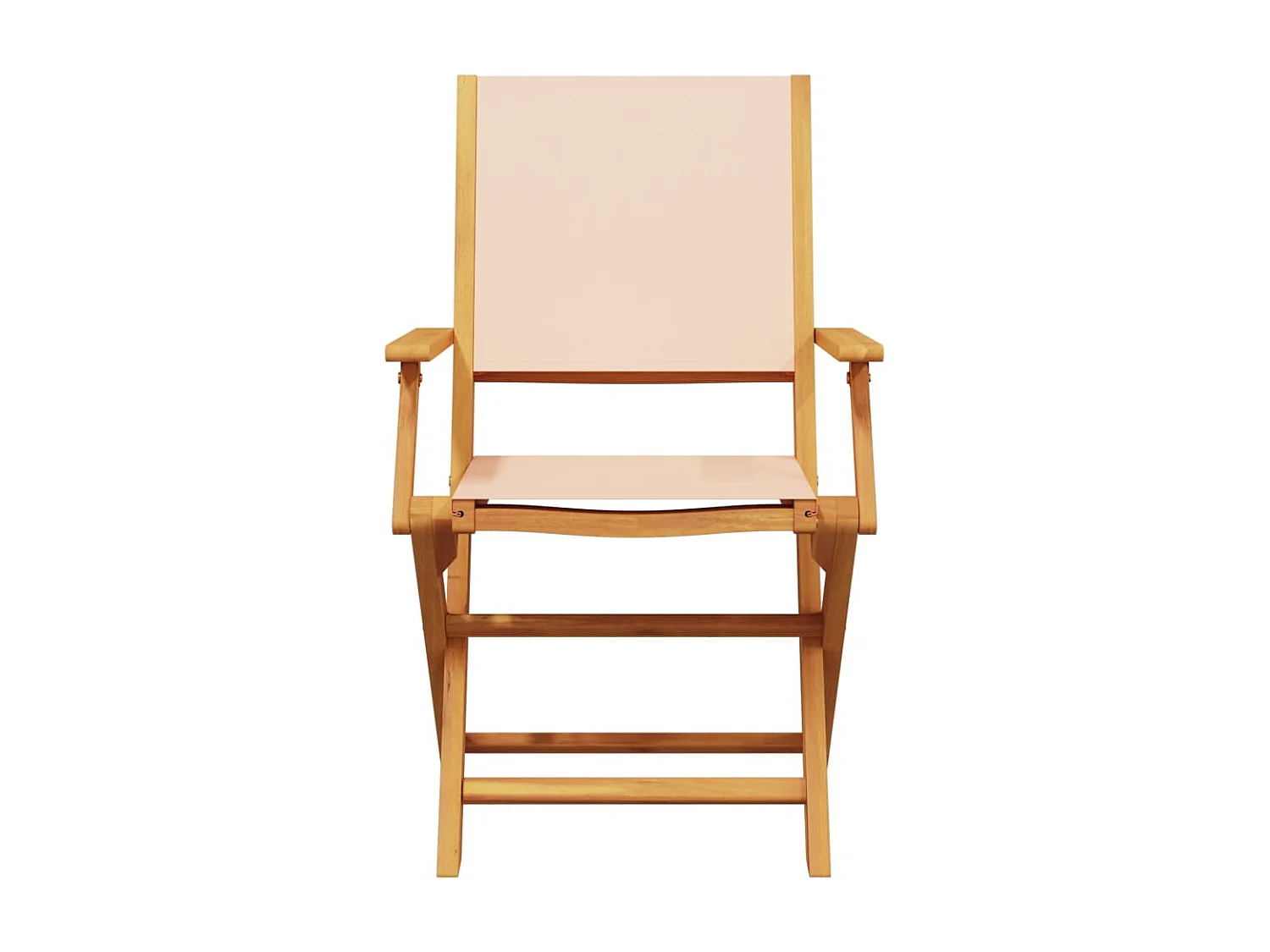 Ensemble à manger de jardin 5 pcs beige tissu et bois massif