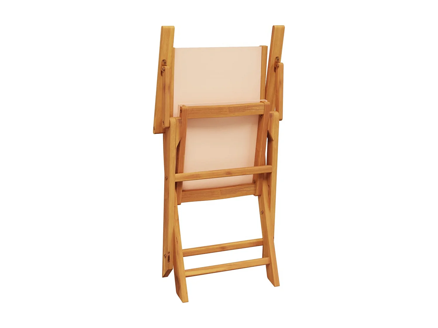 Ensemble à manger de jardin 5 pcs beige tissu et bois massif