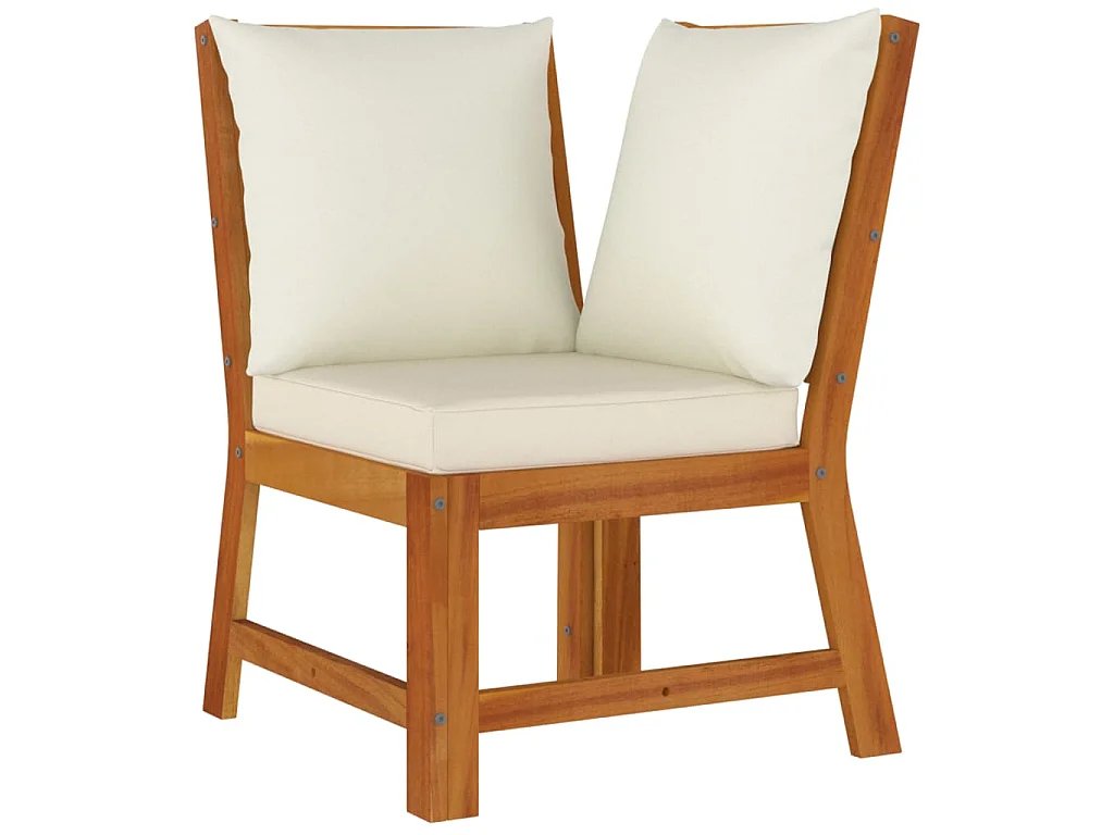 Set da Pranzo Giardino 5pz con Cuscini Legno Massello di Acacia