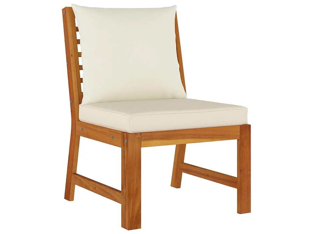 Set da Pranzo Giardino 5pz con Cuscini Legno Massello di Acacia