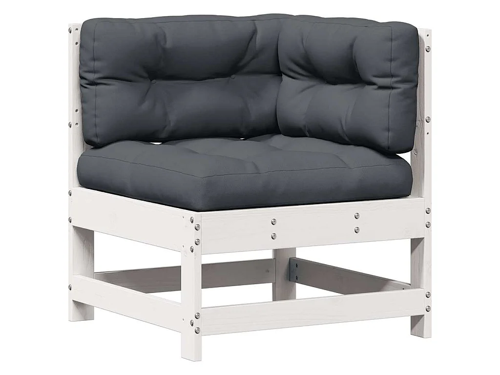 4-delige Loungeset met kussens massief grenenhout