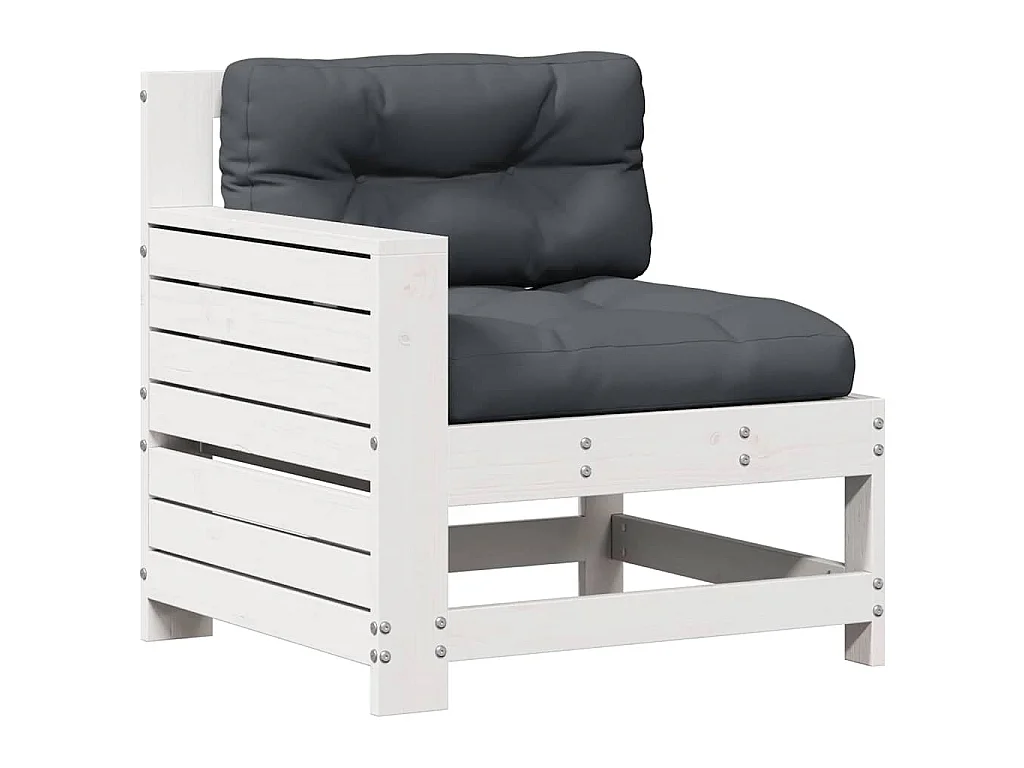 4-delige Loungeset met kussens massief grenenhout