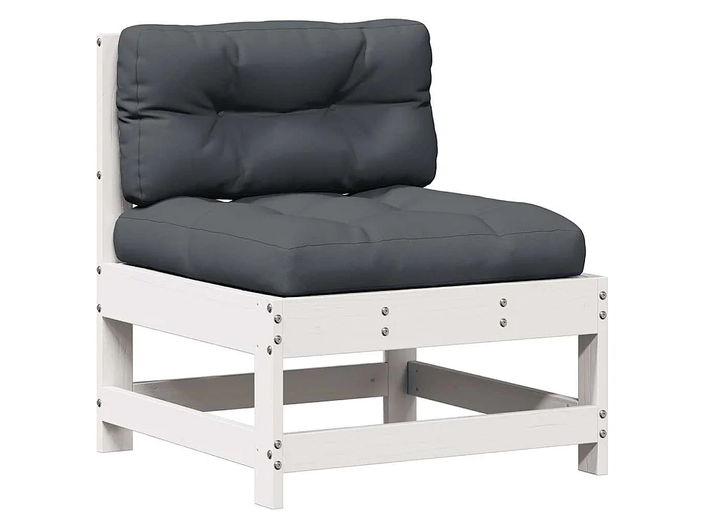 4-delige Loungeset met kussens massief grenenhout