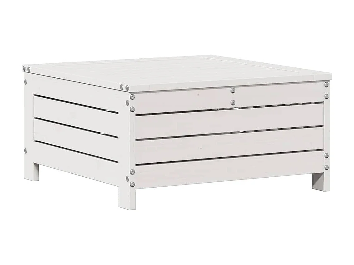 7-delige Loungeset met kussens massief grenenhout wit